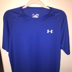 Blue athletic shirt under armor.